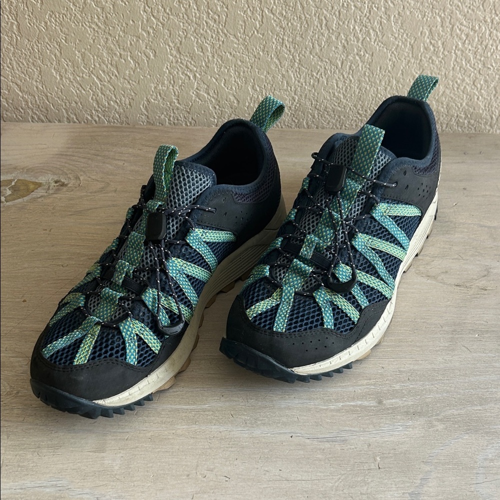 Merrell Black and Green Athletic Shoes